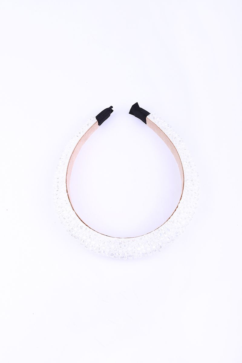 White beaded headband