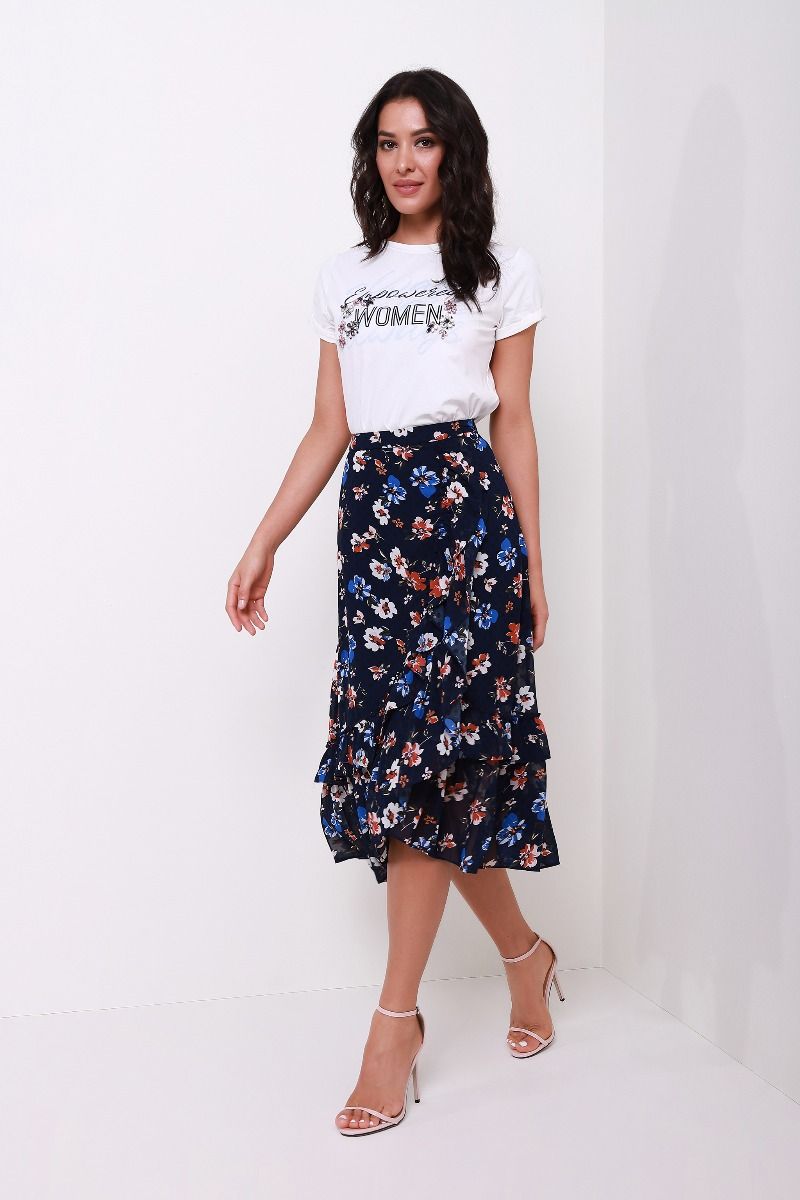 chiffon floral skirt