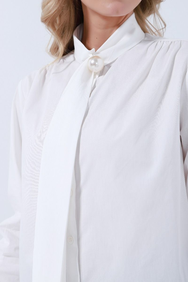 Unique pearl detail shirt