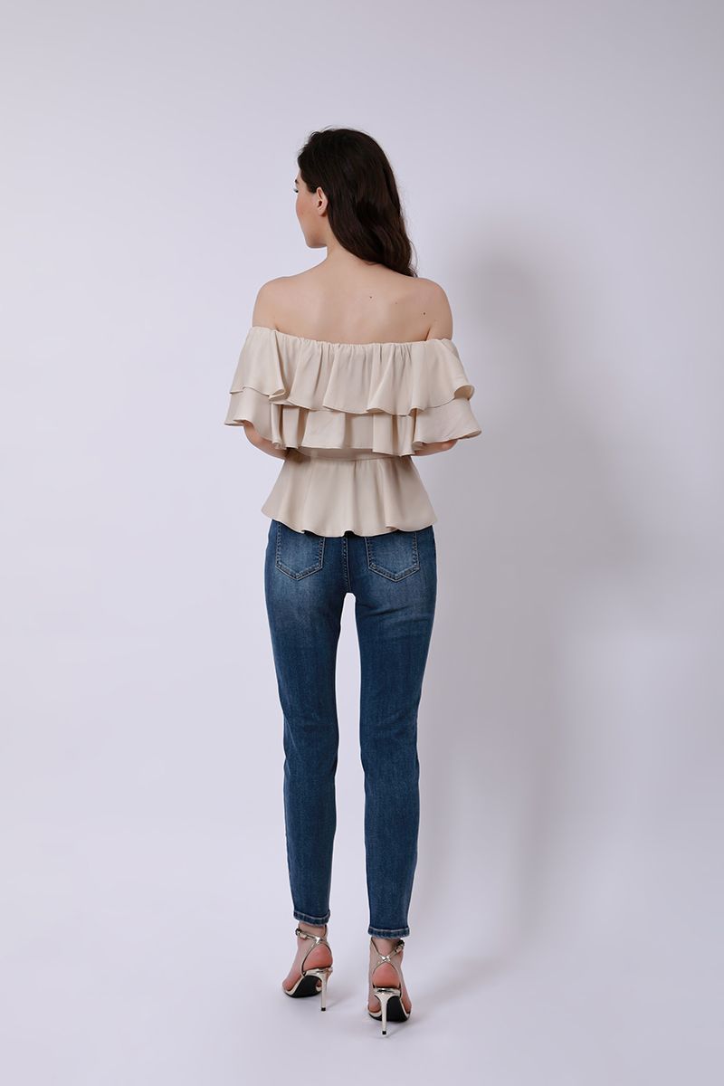 Ruffled off-shoulder Top