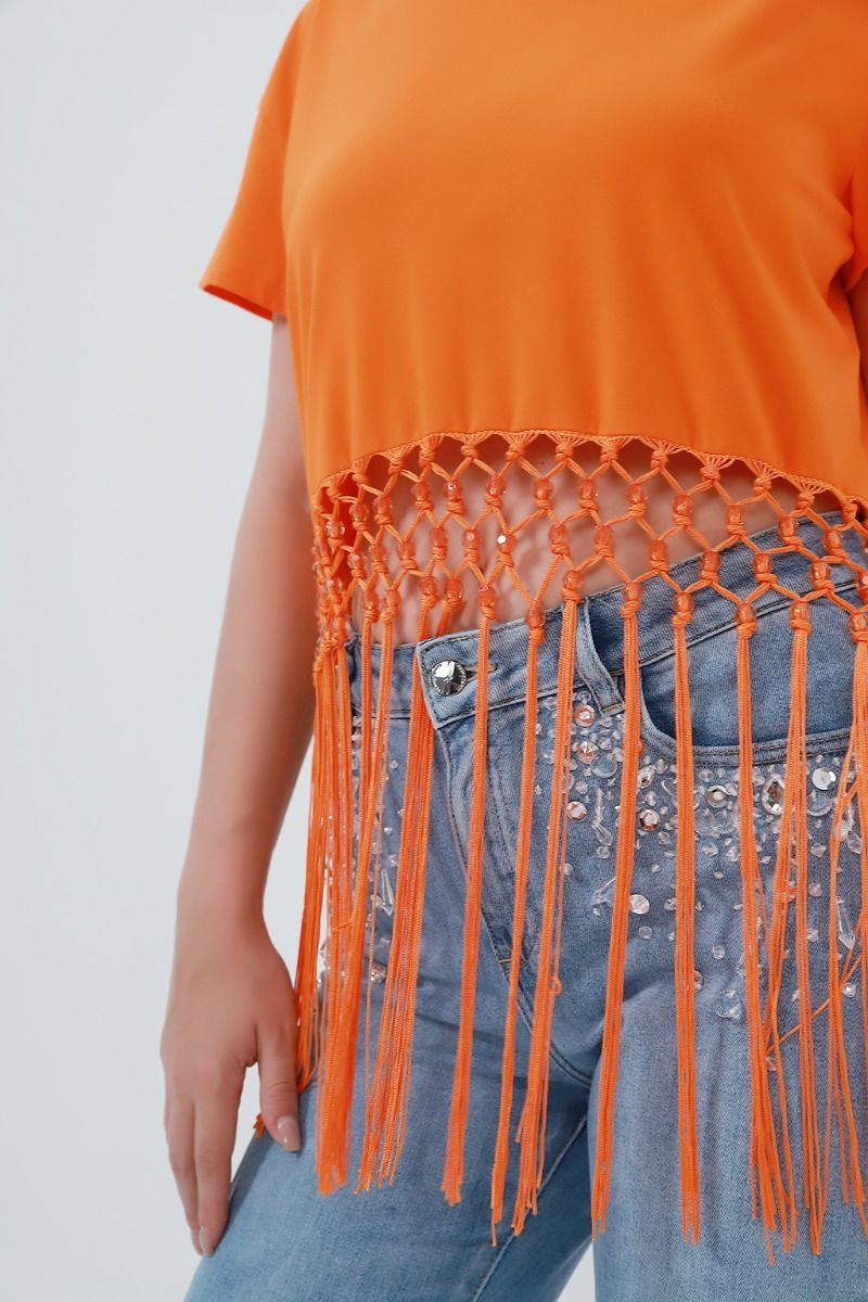 fringe detail t-shirt