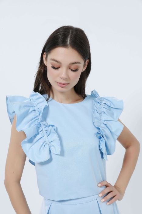 ruffled sleeves top