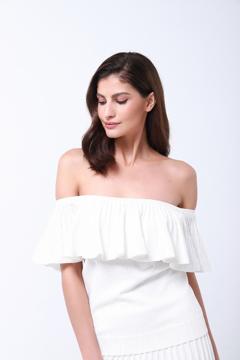 femi9 off-shoulder knitted top