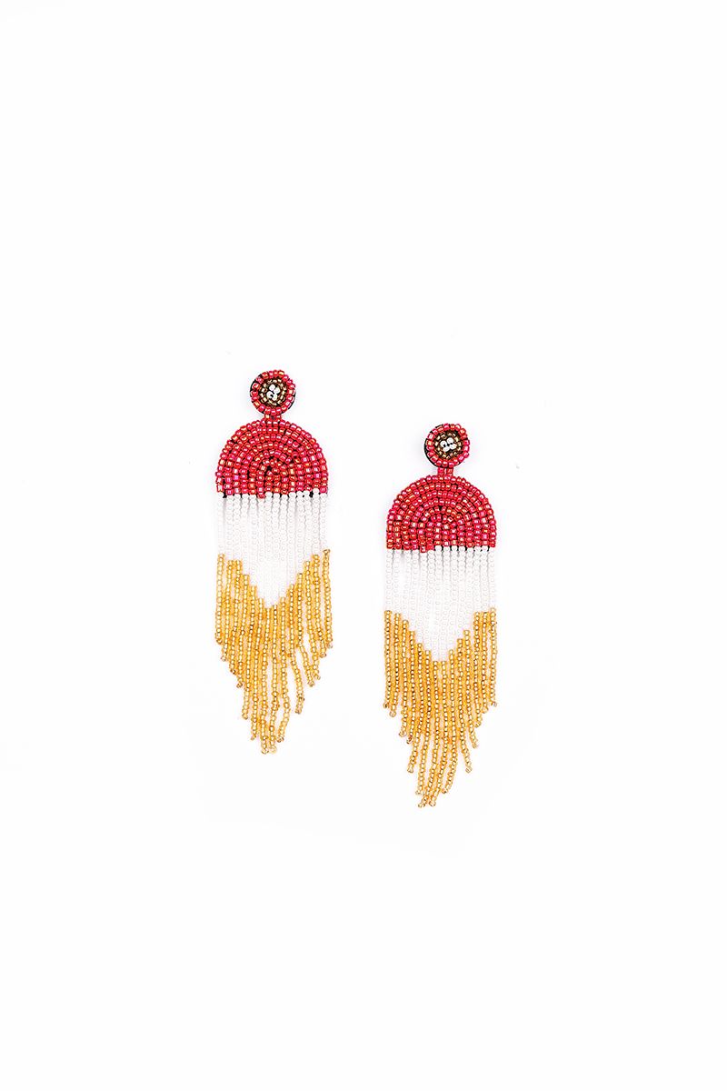 beaded dropped earrings